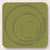 Dessous-de-verre Abstraits cercles verts khakiround 3d effet modern (Devant)