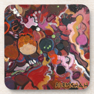 Dessous de verre abstraits d'Alemshah réglés -