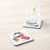 Dessous de verre abstraits d'oiseaux (Côté Droit)