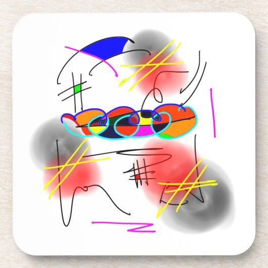 Dessous de verre abstraits d'oiseaux (Devant)