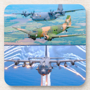 Dessous-de-verre AC-47 SPECTRE ÉFFRAYANT et AC-130/ÉFFRAYANT