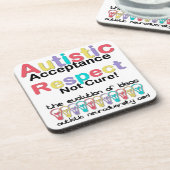 Dessous-de-verre Acceptation de l'autisme, respect, pas de remède (Côté gauche)