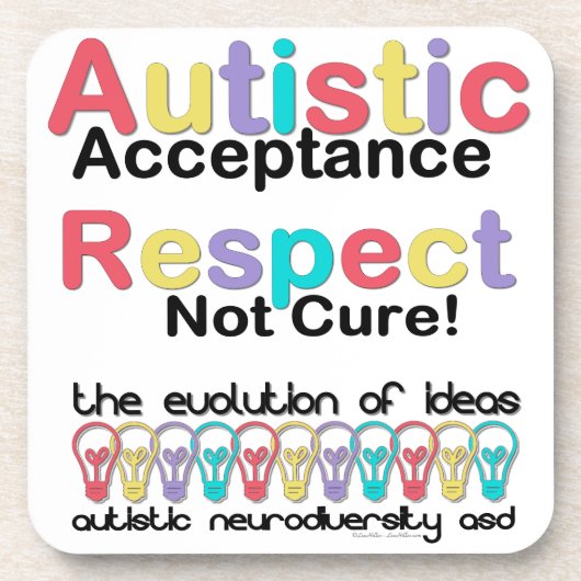 Dessous-de-verre Acceptation de l'autisme, respect, pas de remède (Devant)