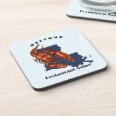 Dessous-de-verre Accueil moderne écrevisse rouge Louisiane nom pers (Côté gauche)