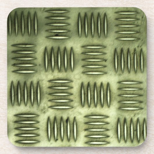 Dessous-de-verre Acier inoxydable métallique À damiers revêtement T (Devant)