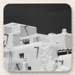 Dessous-de-verre Adobe de style Pueblo Inn à Loretto, Père Noël 