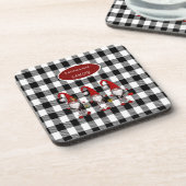 Dessous-de-verre Adorable Mignonne Gnomes Buffalo Plaid (Côté gauche)