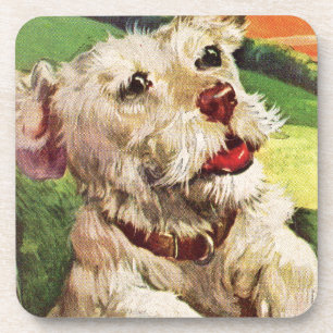 Dessous-de-verre adorable petite illustration de chien de terrier