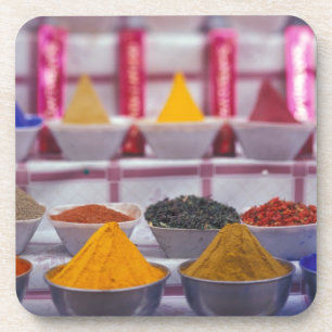 Dessous-de-verre AF, Égypte, Assouan, Épices colorées sur le marché
