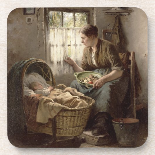 Dessous-de-verre Affection maternelle (huile sur la toile) (Devant)