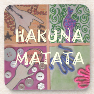 Dessous-de-verre Affiche artistique du signe de la main Hakuna Mata