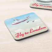 Dessous-de-verre Affiche d'avion pour Londres (Côté gauche)