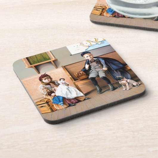 DESSOUS-DE-VERRE AFFICHE DE CHEMIN DE FER, 1898 (Côté gauche)