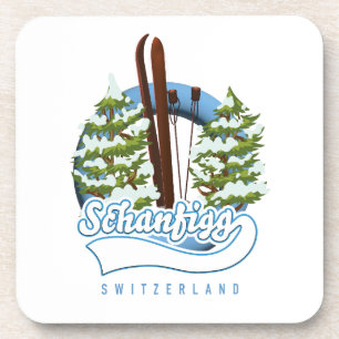 Dessous-de-verre Affiche de ski Schanfigg Suisse