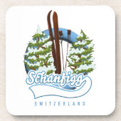 Dessous-de-verre Affiche de ski Schanfigg Suisse (Devant)