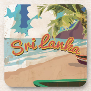 Dessous-de-verre Affiche de vacances vintage Sri Lanka