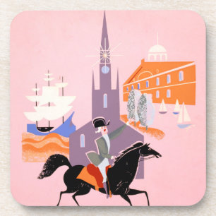 Dessous-de-verre Affiche De Voyage Pour Allegheny Airlines À Boston