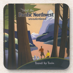 Dessous-de-verre Affiche de voyage vintage Pacific Northwest 1925 T