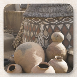 Dessous-de-verre Afrique, Afrique de l'Ouest, Ghana, Sirigu. Artisa