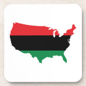 Dessous-de-verre Afro-Américain _ Couleurs rouge, noir et vert (Devant)