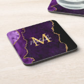 Dessous-de-verre Agate en marbre violet et or (Côté gauche)