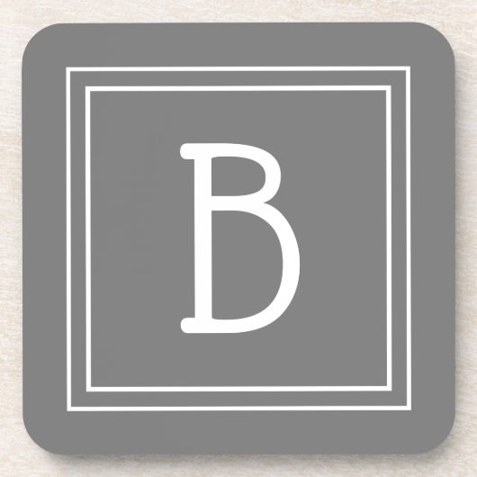 Dessous-de-verre Agritourisme moderne Gris et blanc monogramme init (Devant)