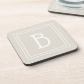 Dessous-de-verre Agritourisme moderne Monogramme Tan & blanc initia (Côté gauche)