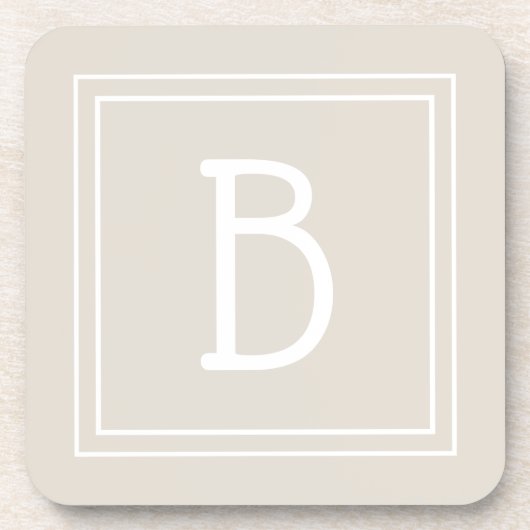 Dessous-de-verre Agritourisme moderne Monogramme Tan & blanc initia (Devant)