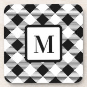 Dessous-de-verre Agritourisme Monogramme noir blanc Buffle Plaid (Devant)