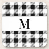 Dessous-de-verre Agritourisme Monogramme noir blanc Buffle Plaid (Devant)
