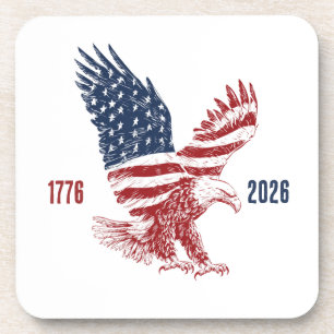 Dessous-de-verre Aigle Américain Patriotique Joyeux 250e Anniversai