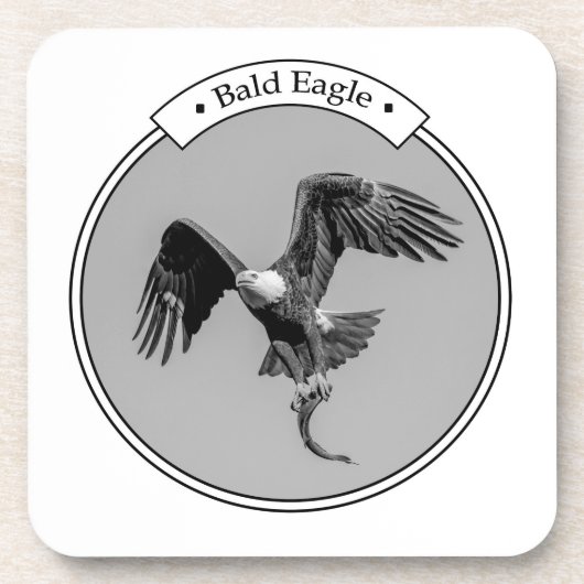 Dessous-de-verre Aigle Bald avec un poisson (Devant)