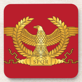 Dessous-de-verre Aigle d'or romain sur rouge