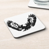 Dessous-de-verre Aigle noir et blanc (Côté gauche)