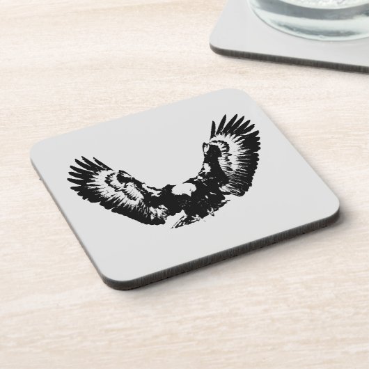 Dessous-de-verre Aigle noir et blanc (Côté gauche)