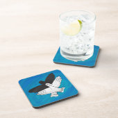 Dessous-de-verre Aigle Ombre Sur Bleu (Côté Droit)