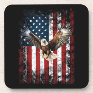 Dessous-de-verre Aigle Patriotique 4 juillet USA Drapeau Américain