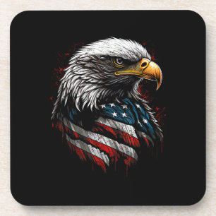 Dessous-de-verre Aigle Patriotique USA Drapeau Américain 4 Juillet