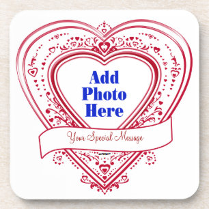 Dessous-de-verre Ajouter Un Message Spécial Photo Red Hearts