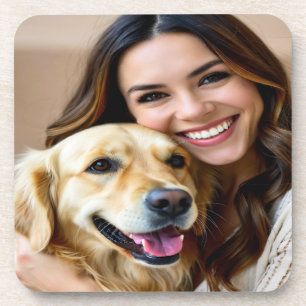 Dessous-de-verre Ajouter une photo de Golden Retriever Personnalise