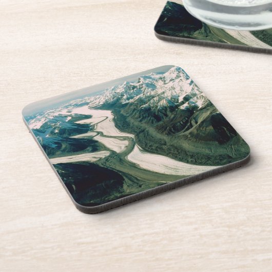 Dessous-de-verre Alaska Mountain Range-Vue aérienne (Côté gauche)