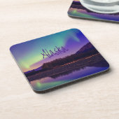 Dessous-de-verre Alaska Northern Lights Mountains Lake (Côté gauche)