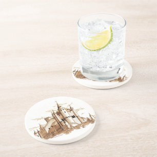 Dessous de verre - Alcazar - château (sepia)