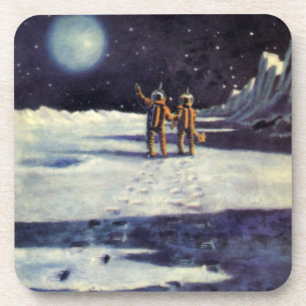 Dessous-de-verre Aliens astronautes de science-fiction vintage sur