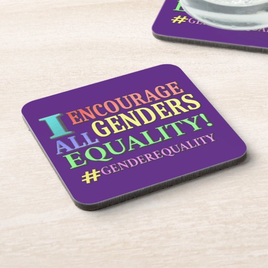 Dessous-de-verre "ALL GENDERS EQUALITY" Belle conception. Commandez (Côté gauche)