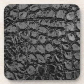 Dessous-de-verre Alligator noir Faux cuir (Devant)