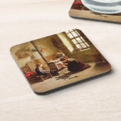 Dessous-de-verre Allumant le fourneau, 1886 (huile sur le panneau) (Côté gauche)