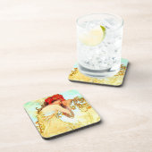 Dessous-de-verre Alphonse Mucha Art Nouveau Été (Côté Droit)