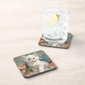 Dessous-de-verre Alphonse Mucha Style Chat blanc (Côté Droit)
