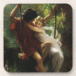 Dessous-de-verre Amants sur une balançoire. Le Printemps de Pierre 
